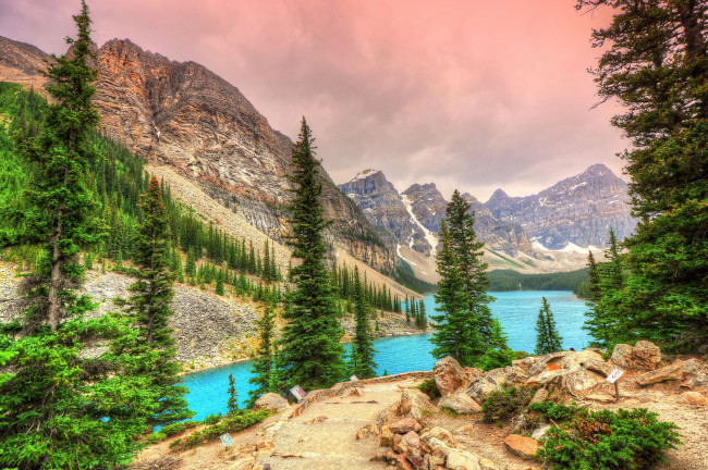 Обои картинки фото moraine, lake, banff, national, park, canada, природа, реки, озера, valley, of, the, ten, peaks, озеро, морейн, банф, канада, горы