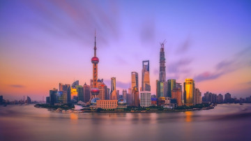 Картинка города шанхай+ китай шанхай утро рассвет