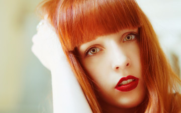Картинка девушки -unsort+ лица +портреты помада рыжая губы волосы глаза лицо