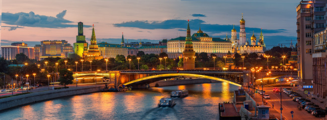 Обои картинки фото moscow panorama, города, москва , россия, здания, мост, река