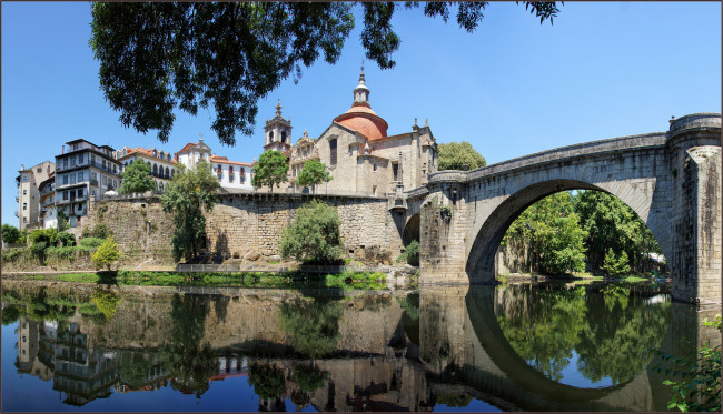 Обои картинки фото amarante - porto district - portugal, города, - мосты, здания, мост, река