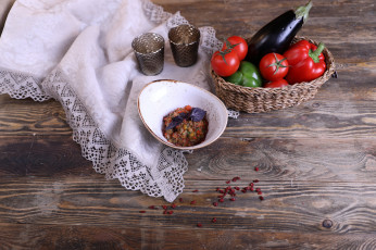 Картинка еда разное икра овощи перец баклажан салфетка
