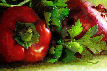 Картинка разное компьютерный+дизайн зелено-красный зелень комп дизайн перец