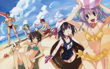 Картинка аниме yumekui merry девушки пляж