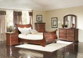 Картинка интерьер спальня кровать подушки