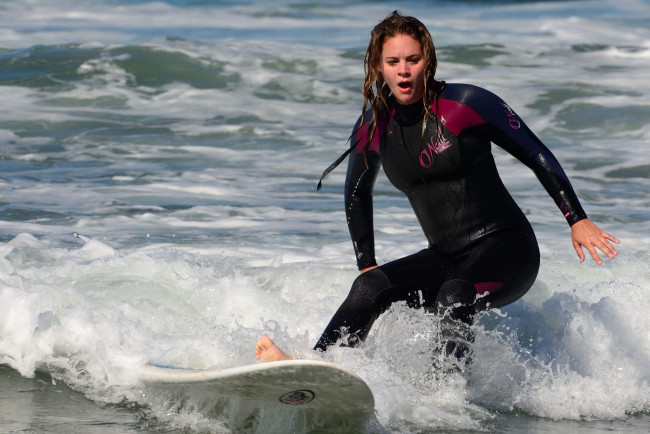 Обои картинки фото спорт, серфинг, экстрим, девушка, море