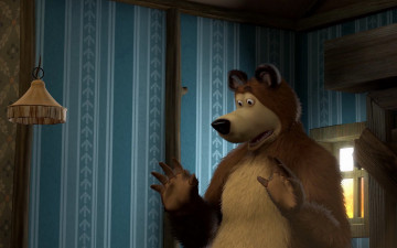 обоя мультфильмы, маша и медведь, медведь