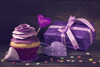 Картинка праздничные день+святого+валентина +сердечки +любовь сердечки капкейк кекс коробка подарок