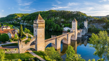 Картинка pont+valentr cahors france города -+мосты pont valentr