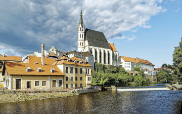 Картинка города чески-крумлов+ чехия река здания