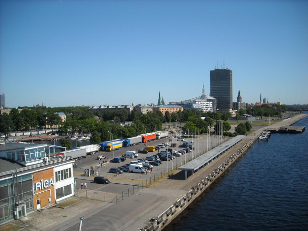 Обои картинки фото рижский, пассажирский, порт, города, рига, латвия