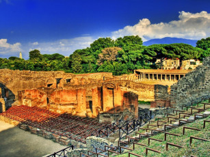 Картинка amphitheatre in pompeii города исторические архитектурные памятники