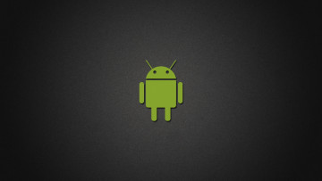 Картинка компьютеры android зелёный логотип тёмный