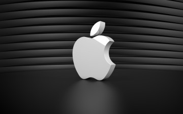 Картинка компьютеры apple aplle яблоко тёмный линии