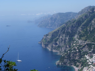 Картинка amalfi italy природа побережье море горы