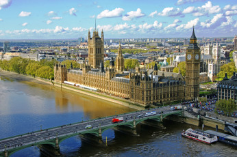 Картинка london города лондон+ великобритания парламент мост река