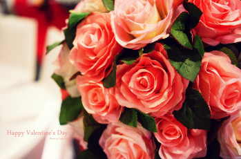 обоя праздничные, день святого валентина,  сердечки,  любовь, день, святого, валентина, flowers, розы, happy, valentines, day, rose, цветы