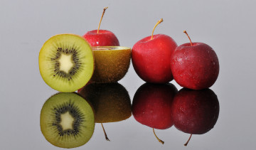 Картинка еда фрукты +ягоды яблоки киви