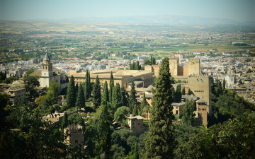 Картинка города гранада+ испания панорама альгамбра