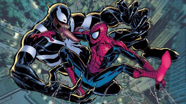 Обои картинки фото рисованное, комиксы, Человек-паук, комикс, марвел, симбиот, venom, веном, spider-man, mac, gargan, marvel, comics, peter, parker