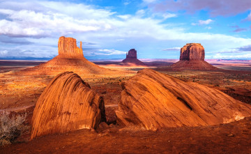 Картинка природа горы пустыня каньон небо скалы облака