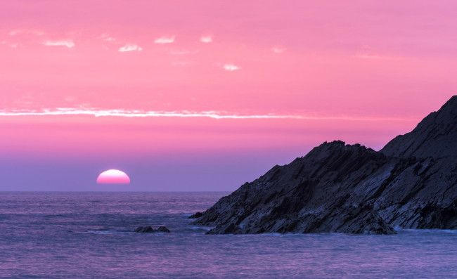 Обои картинки фото полуостров дингл,  графство керри,  ирландия, природа, побережье, скалы, закат, солнце, небо, море, берег