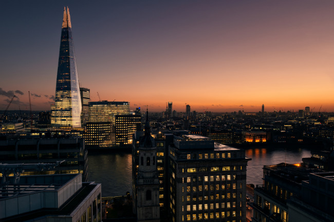 Обои картинки фото города, лондон , великобритания, вечер