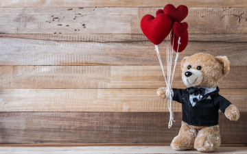 обоя праздничные, мягкие игрушки, cute, gift, valentine's, day, teddy, медведь, сердечки, red, love, bear, heart, wood, romantic, сердце, игрушка, любовь