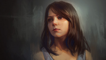 Картинка рисованное люди взгляд фон девочка