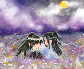 Картинка аниме mo+dao+zu+shi вэй усянь лань ванцзы поле цветы