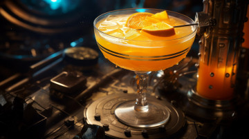 Картинка еда напитки +коктейль бокал коктейль лед апельсин