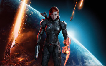 Картинка mass effect видео игры commander shepard
