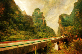 Картинка природа дороги провинция китай Чжанцзяцзе