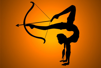 Картинка рисованные минимализм девушка ножки гибкость тень лук стрела