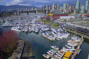 Картинка vancouver корабли порты причалы город гавань порт яхты
