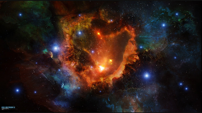 Обои картинки фото eye of odin, космос, арт, галактика, взрыв, вселенная, звезды