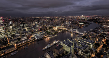Картинка города лондон+ великобритания ночь панорама огни
