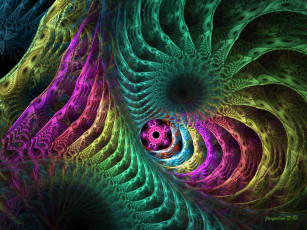 Картинка 3д графика fractal фракталы цвета тёмрый фон абстракция узор