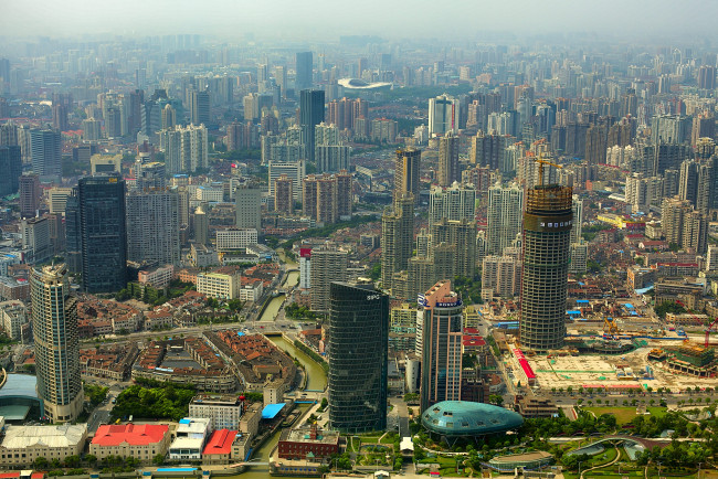Обои картинки фото города, шанхай, китай, высотные, здания, небоскрёбы, мегаполис
