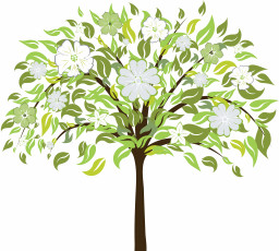 Картинка векторная+графика природа цветы листья фон дерево