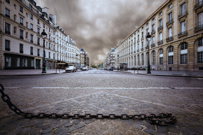 Обои картинки фото paris lib&, 233, r&, города, париж , франция, цепь, здания, улица