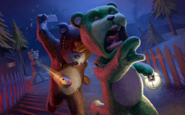 Картинка naughty+bear видео+игры медведи оружие рана