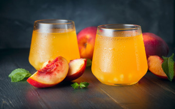 Картинка еда напитки +сок мята сок персиковый персики