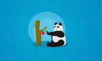 Картинка рисованные минимализм фон панда