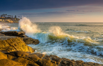 Картинка природа побережье океан камни волны