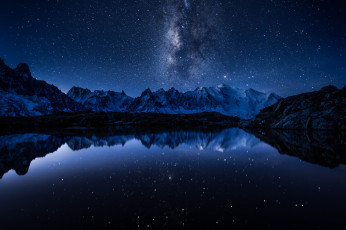 Картинка природа пейзажи горы звезды ночь