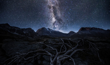Картинка природа пейзажи горы звезды ночь