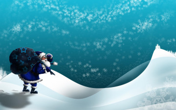 Картинка праздничные векторная+графика+ новый+год снежинки мешок снег дед мороз