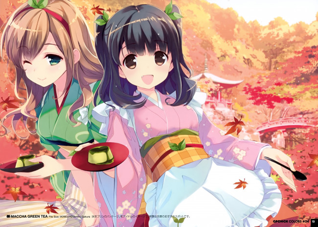 Обои картинки фото аниме, unknown,  другое, девочки, арт, sakura, koharu