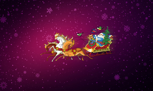 Обои картинки фото праздничные, векторная графика , новый год, лошади, новый, год, фон, рождество, снежинки